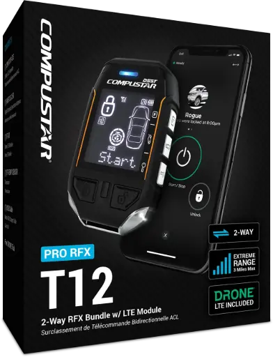 [RF-P2WT12-SS] Compustar Pro T12 Bundle 2-Way Extended Range Remote Kit With Drone LTE Module 